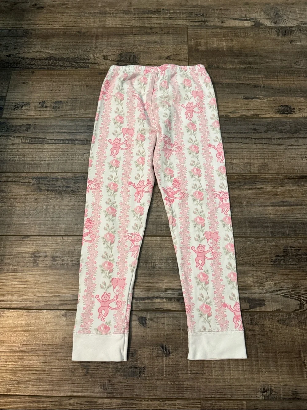 Roller Rabbit Girls White & Pink Floral Kitty Pajama Bottoms